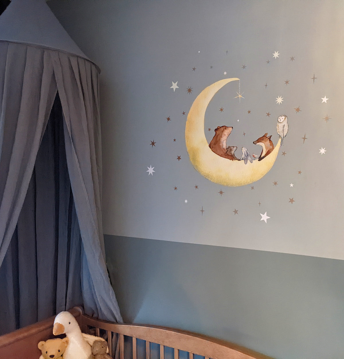 Sailing the Moon wall decal by Hartendief as dreamy nursery wall decor