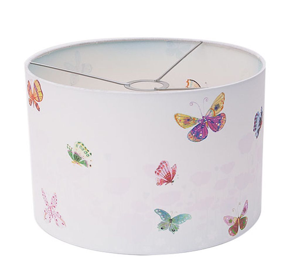 Vlinders hanglamp van Hartendief overdag – witte lampenkap met kleurrijke aquarel vlinders, Ø 35 cm