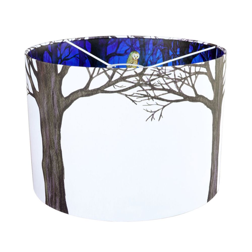 Bos hanglamp van Hartendief overdag – ronde kinderkamer hanglamp met strakke bomenprint, Ø 30 cm