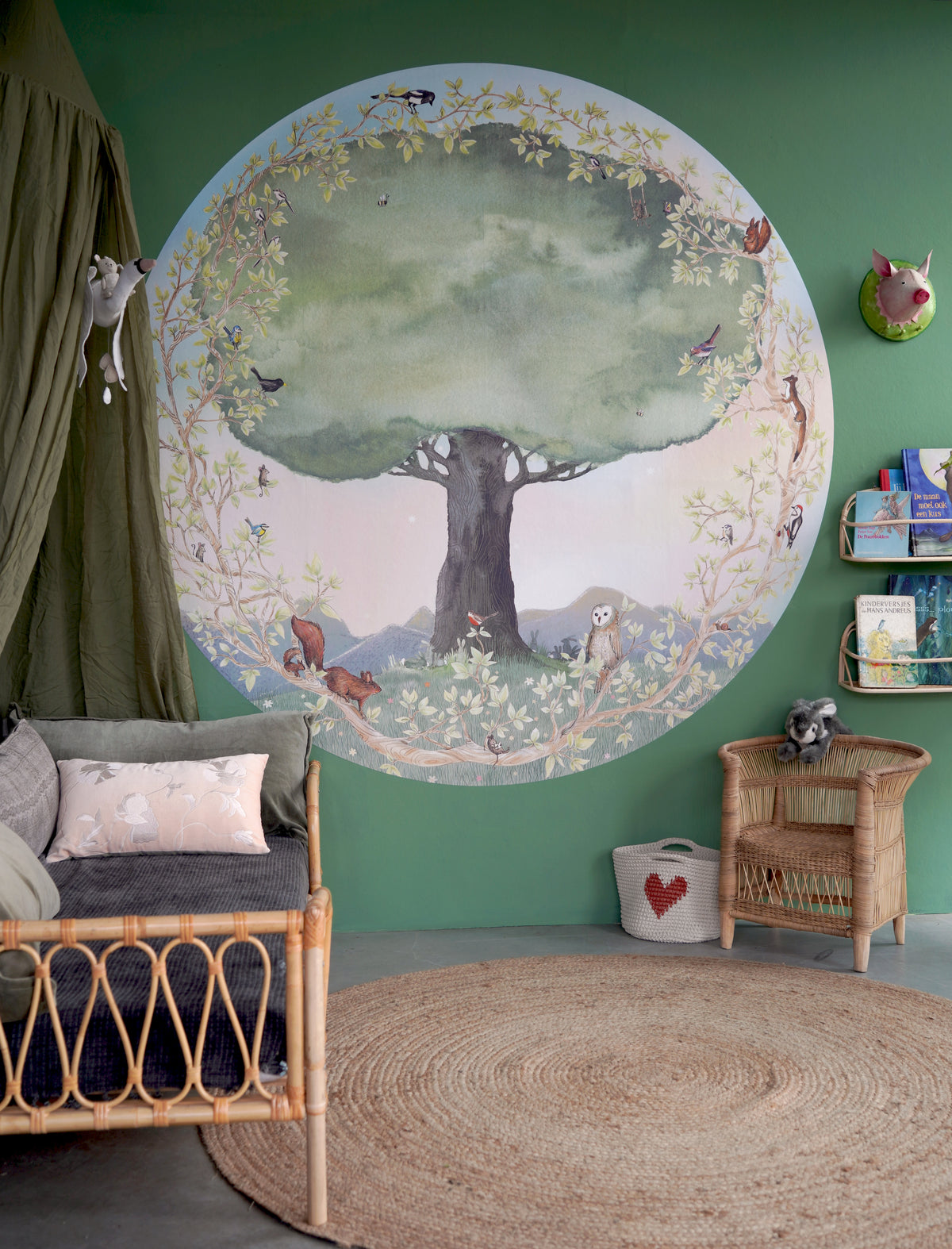 Life Tree wallpaper circle S by Hartendief in a styled woodland themed nursery