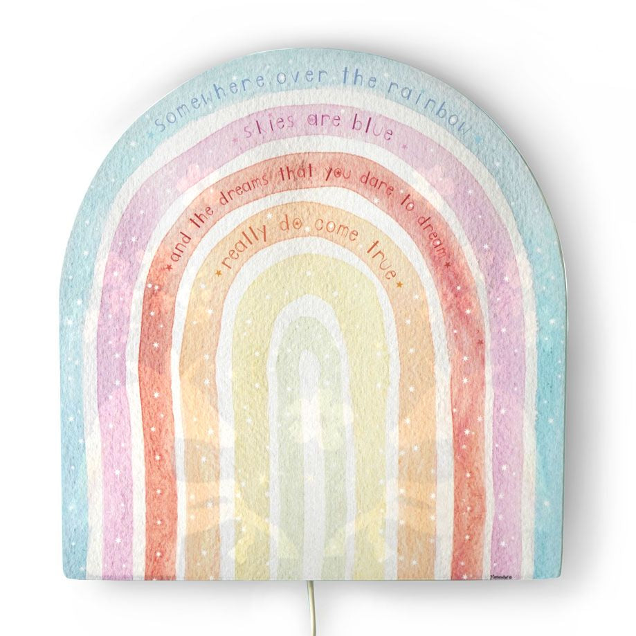 Regenboog wandlamp van Hartendief overdag – kinderkamer wandlamp met kleurrijke regenboog, 35 x 37 cm
